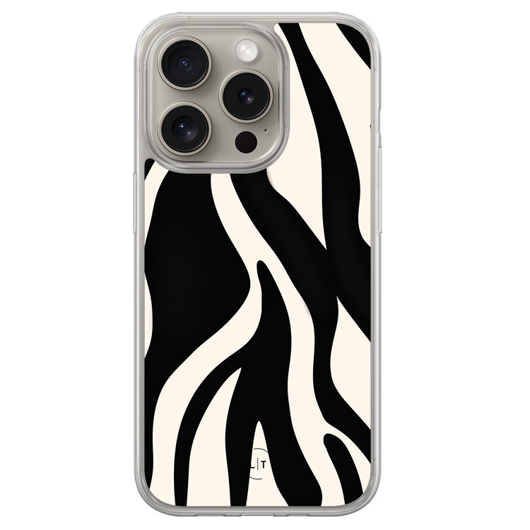 Leuke Telefoonhoesjes iPhone 15 Pro Max hybride hoesje - Zebra