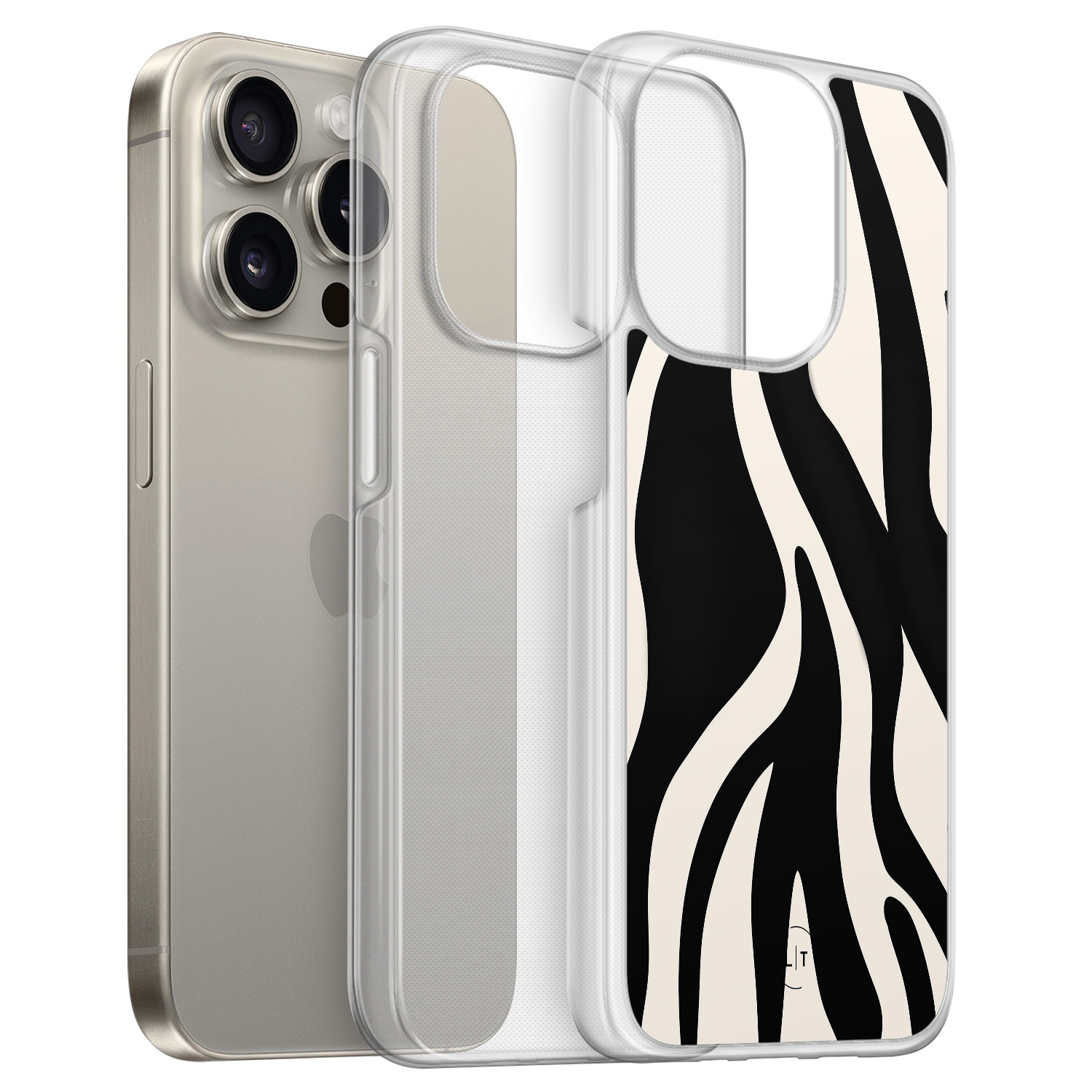 Leuke Telefoonhoesjes iPhone 15 Pro Max hybride hoesje - Zebra