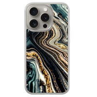 Leuke Telefoonhoesjes iPhone 15 Pro Max hybride hoesje - Marmer swirl