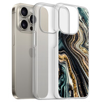 Leuke Telefoonhoesjes iPhone 15 Pro Max hybride hoesje - Marmer swirl