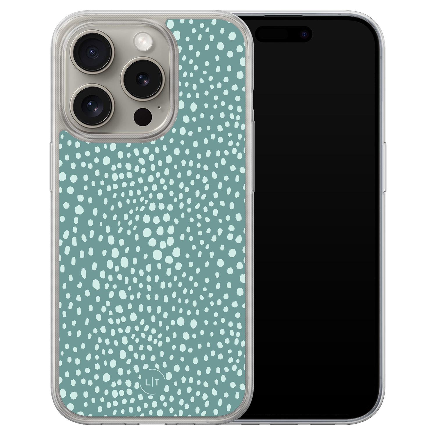 Leuke Telefoonhoesjes iPhone 15 Pro Max hybride hoesje - Blue dots