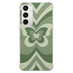 Leuke Telefoonhoesjes Samsung Galaxy S23 FE shockproof case - Retro vlinder groen