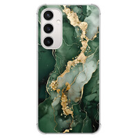 Leuke Telefoonhoesjes Samsung Galaxy S23 FE shockproof case - Marmer groen goud