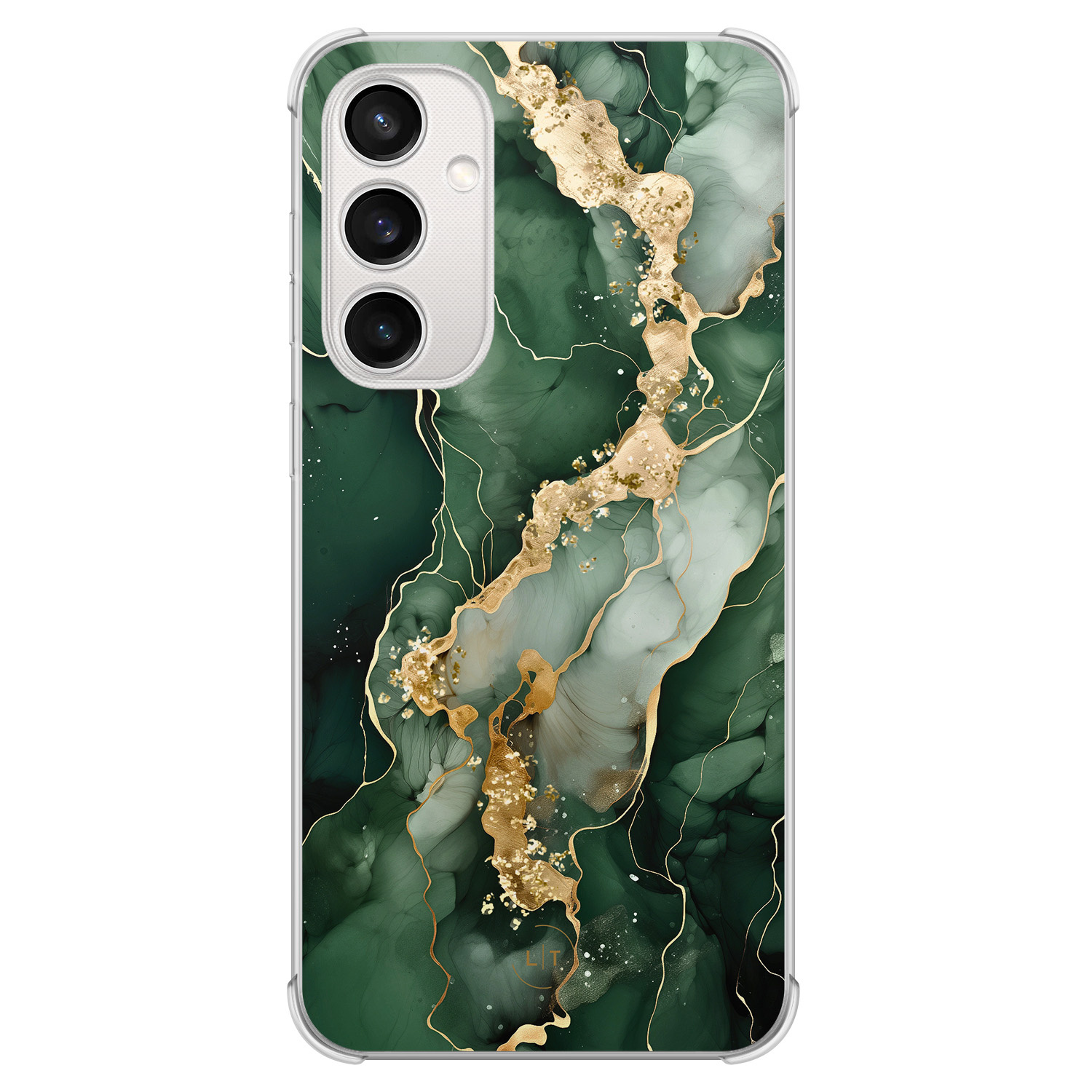 Leuke Telefoonhoesjes Samsung Galaxy S23 FE shockproof case - Marmer groen goud