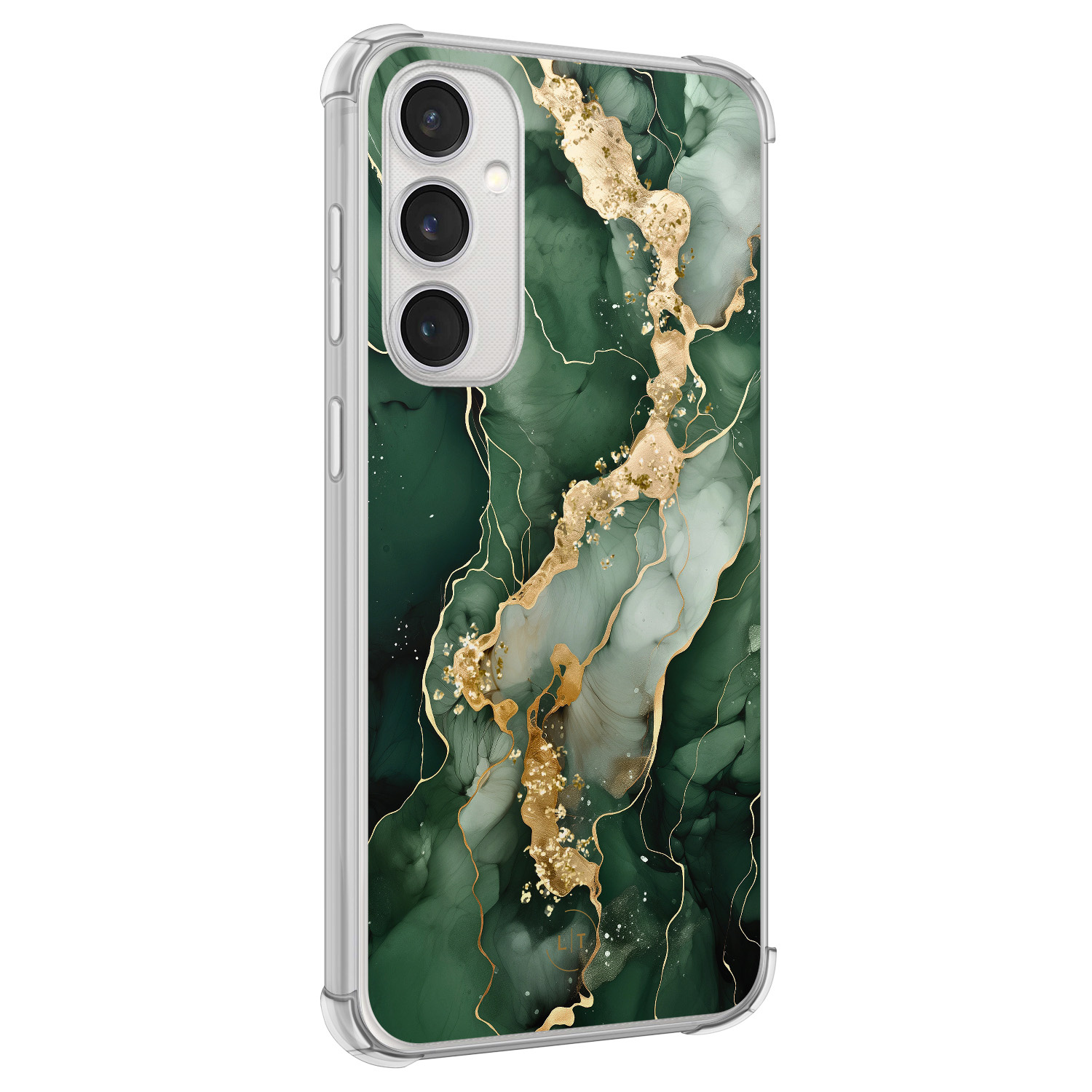 Leuke Telefoonhoesjes Samsung Galaxy S23 FE shockproof case - Marmer groen goud