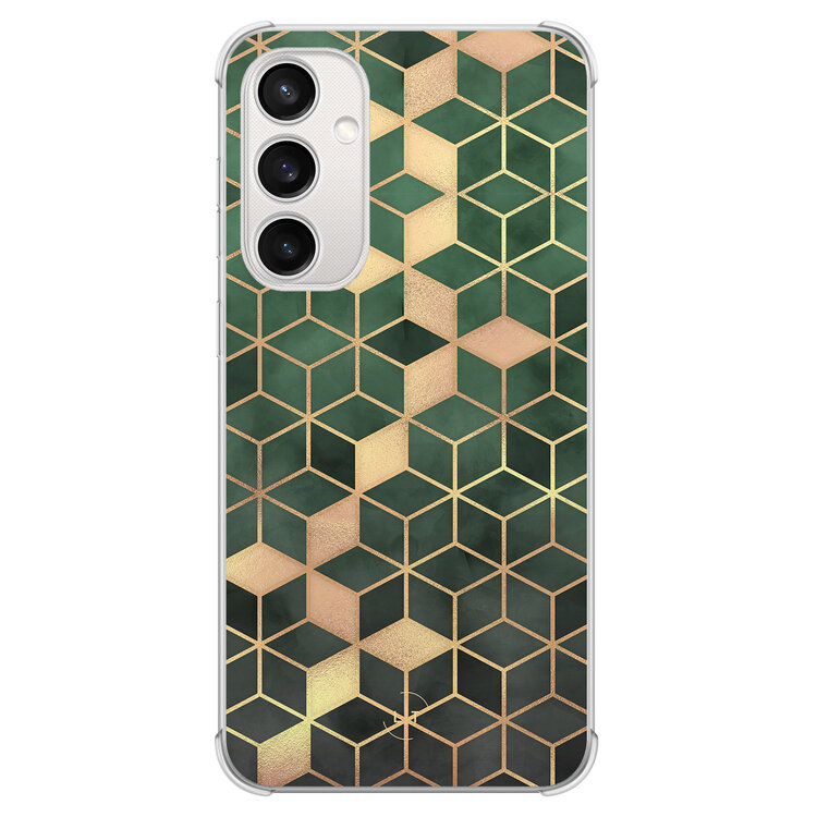 Leuke Telefoonhoesjes Samsung Galaxy S23 FE shockproof case - Kubus groen