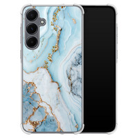 Leuke Telefoonhoesjes Samsung Galaxy A55 shockproof case - Marmer babyblauw