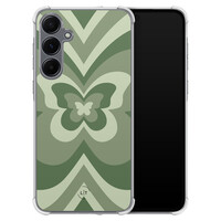 Leuke Telefoonhoesjes Samsung Galaxy A55 shockproof case - Retro vlinder groen