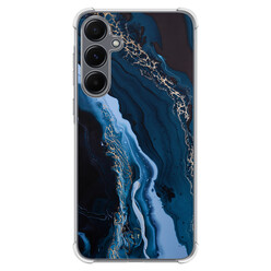 Leuke Telefoonhoesjes Samsung Galaxy A55 shockproof case - Marmer lagoon blauw