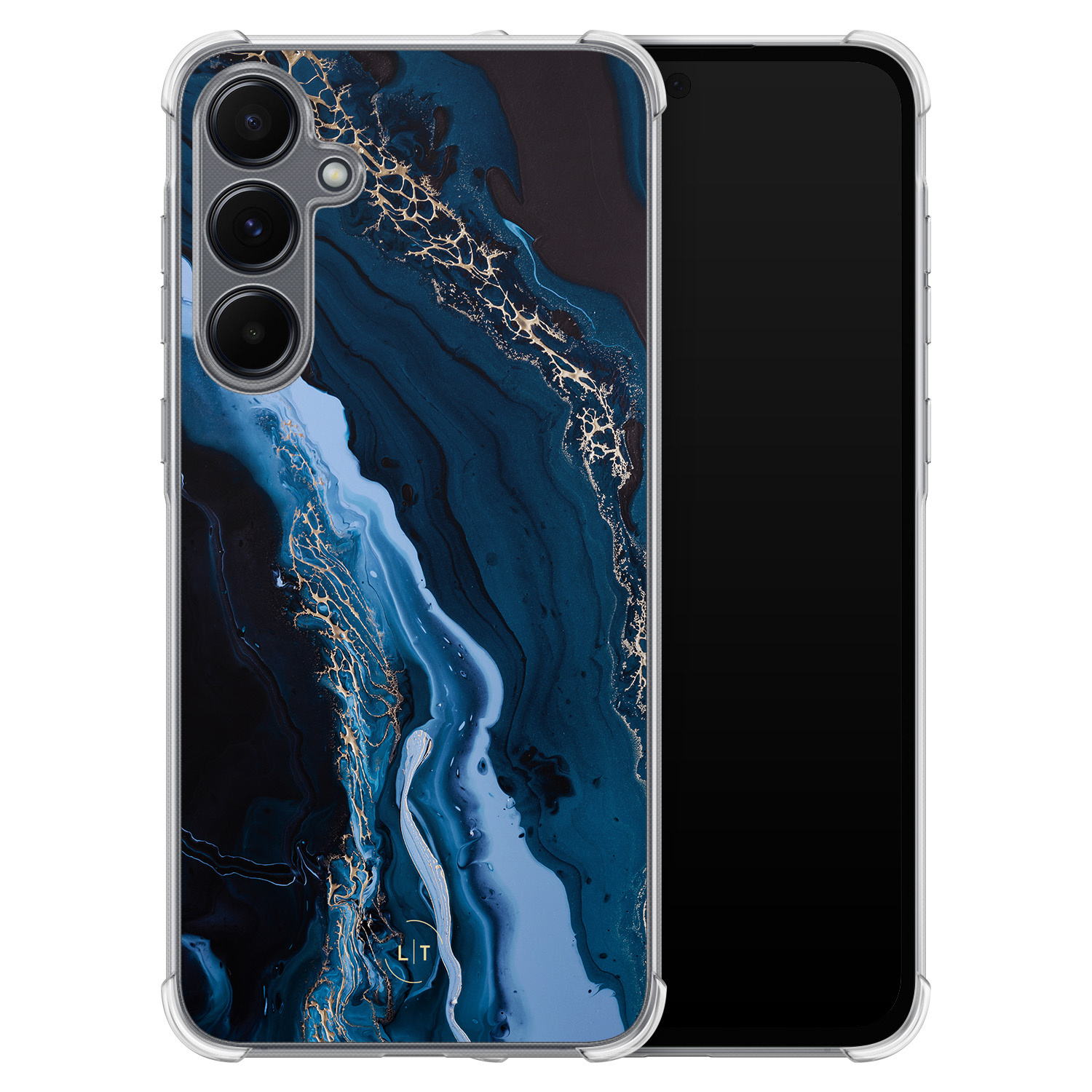 Leuke Telefoonhoesjes Samsung Galaxy A55 shockproof case - Marmer lagoon blauw