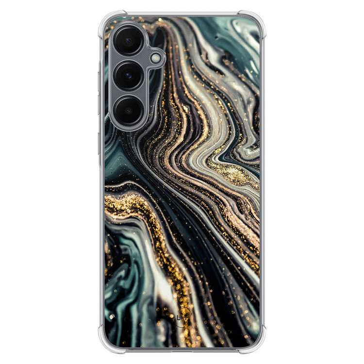 Leuke Telefoonhoesjes Samsung Galaxy A55 shockproof case - Marmer swirl