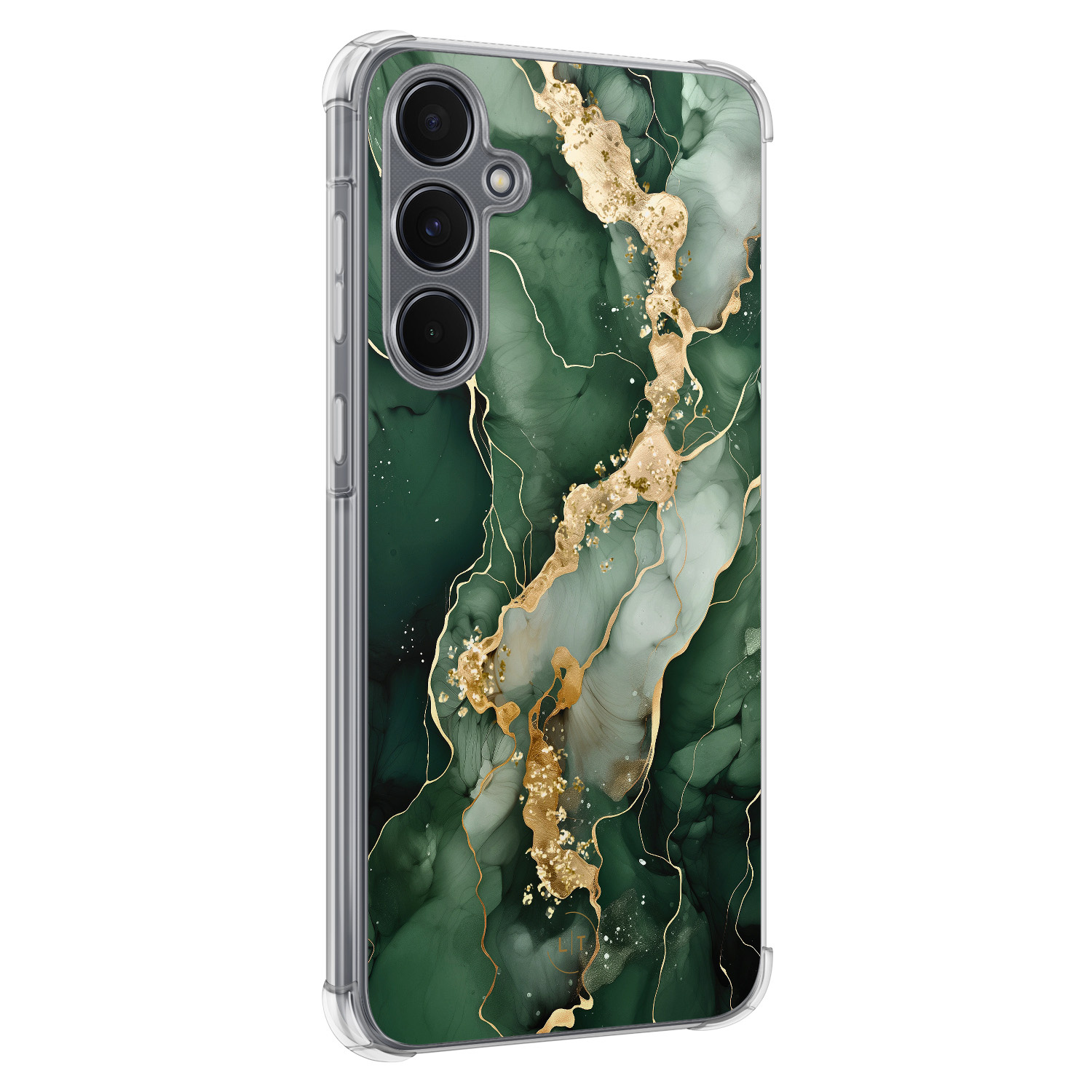 Leuke Telefoonhoesjes Samsung Galaxy A55 shockproof case - Marmer groen goud