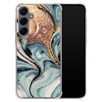 Leuke Telefoonhoesjes Samsung Galaxy A55 shockproof case - Marmer blauw goud