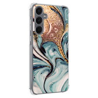 Leuke Telefoonhoesjes Samsung Galaxy A55 shockproof case - Marmer blauw goud