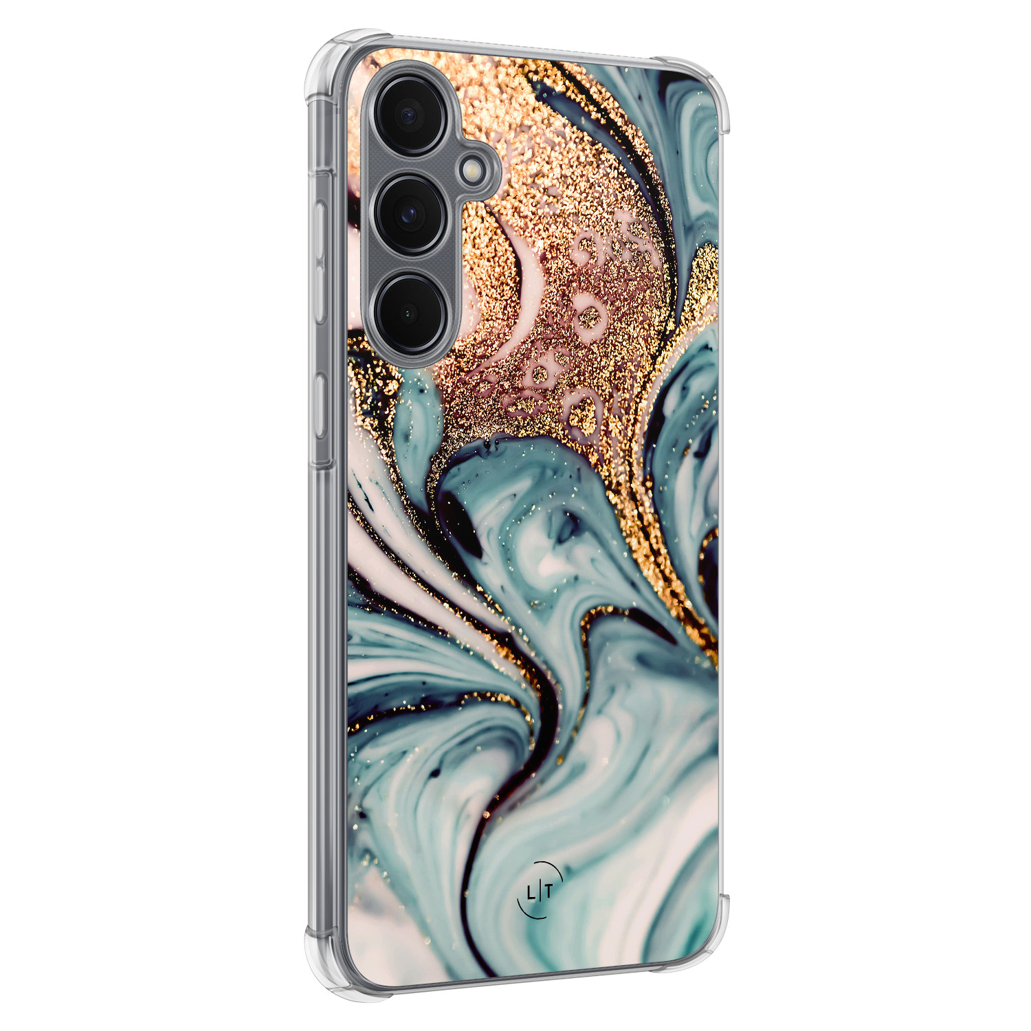 Leuke Telefoonhoesjes Samsung Galaxy A55 shockproof case - Marmer blauw goud