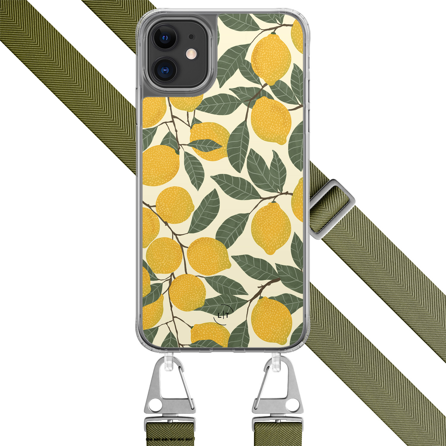 Leuke Telefoonhoesjes iPhone 11 hoesje met groen koord - Citroenen