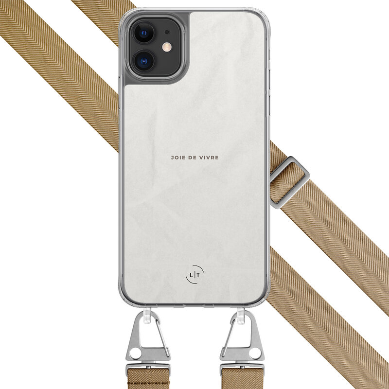Leuke Telefoonhoesjes iPhone 11 hoesje met beige koord - Joie de vivre