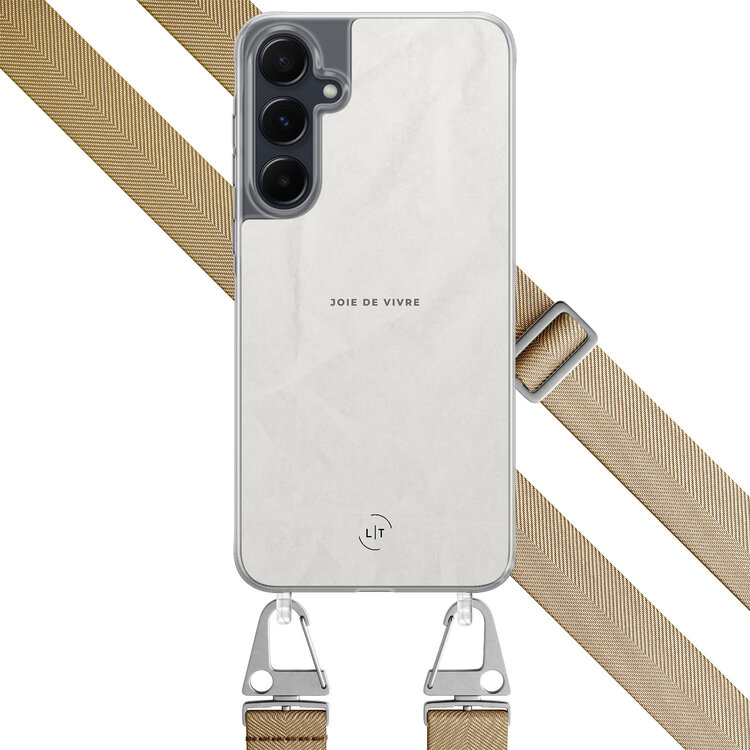 Leuke Telefoonhoesjes Samsung Galaxy A54 hoesje met beige koord - Joie de vivre