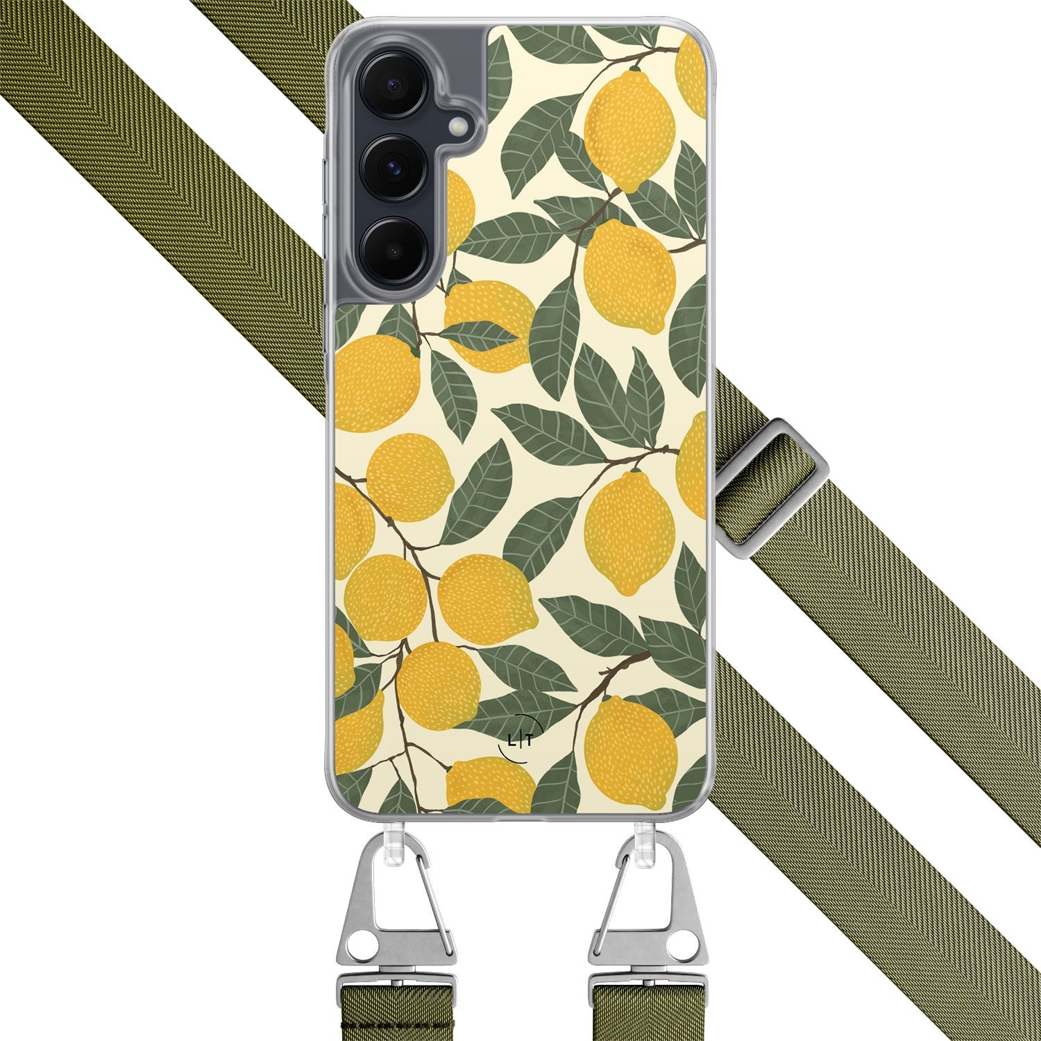 Leuke Telefoonhoesjes Samsung Galaxy A55 hoesje met groen koord - Citroenen