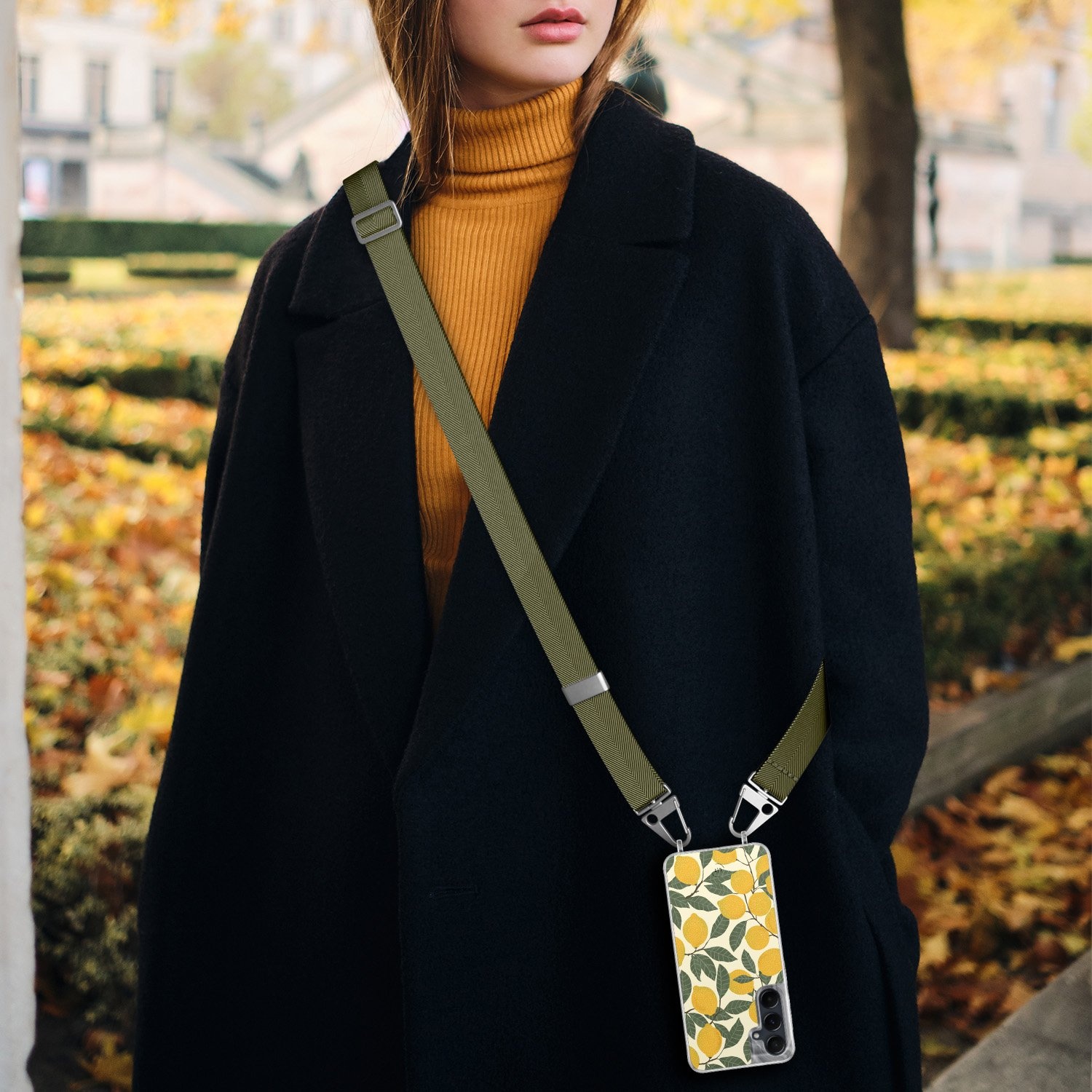 Leuke Telefoonhoesjes Samsung Galaxy A55 hoesje met groen koord - Citroenen