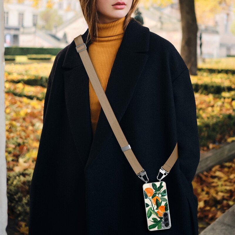 Leuke Telefoonhoesjes Samsung Galaxy A55 hoesje met beige koord - Oranges
