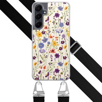 Leuke Telefoonhoesjes Samsung Galaxy A55 hoesje met zwart koord - Wildflowers