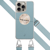 Leuke Telefoonhoesjes iPhone 15 Pro Max hoesje met blauw koord - Moon birds