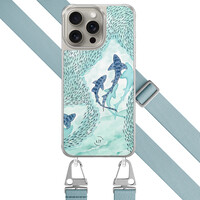 Leuke Telefoonhoesjes iPhone 15 Pro Max hoesje met blauw koord - Baby shark