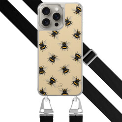 Leuke Telefoonhoesjes iPhone 15 Pro Max hoesje met zwart koord - Bee happy