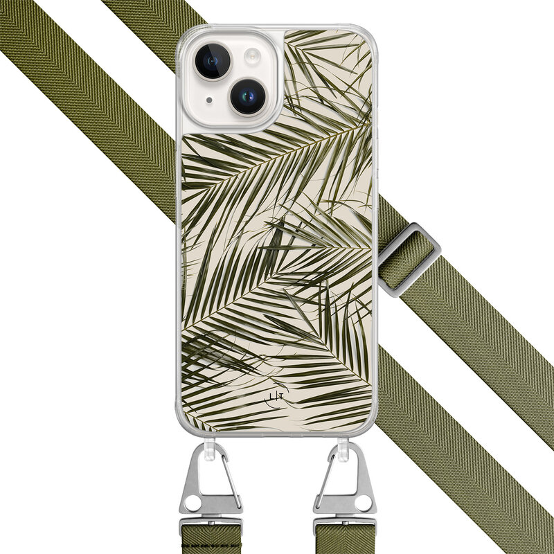 Leuke Telefoonhoesjes iPhone 14 hoesje met groen koord - Leave me alone