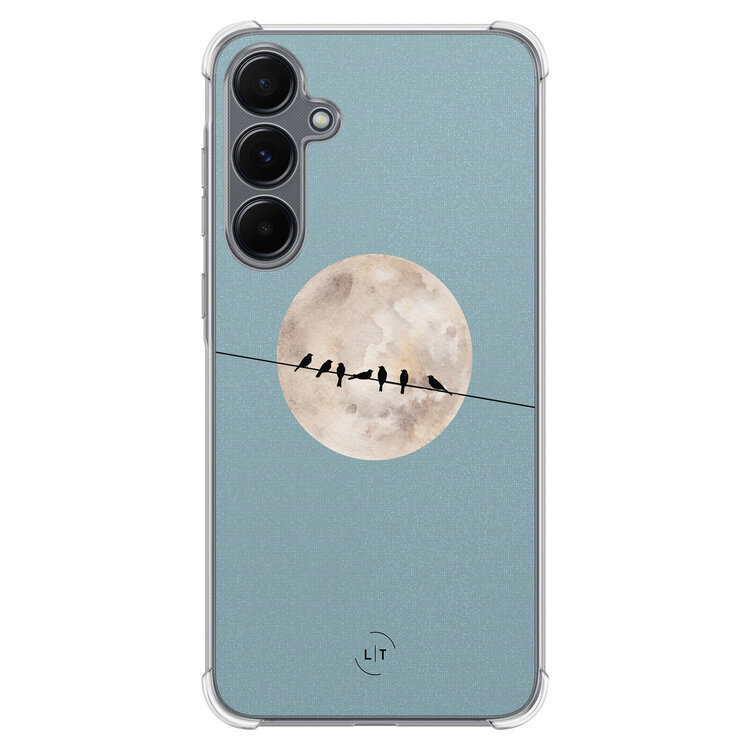 Leuke Telefoonhoesjes Samsung Galaxy A35 shockproof case - Moon birds