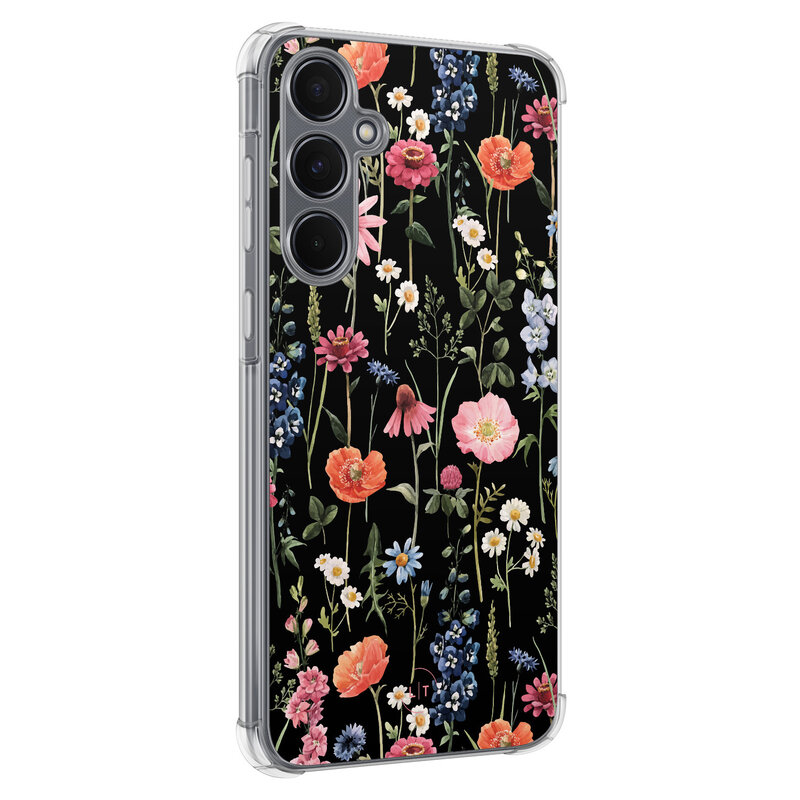 Leuke Telefoonhoesjes Samsung Galaxy A35 shockproof case - Dark flowers