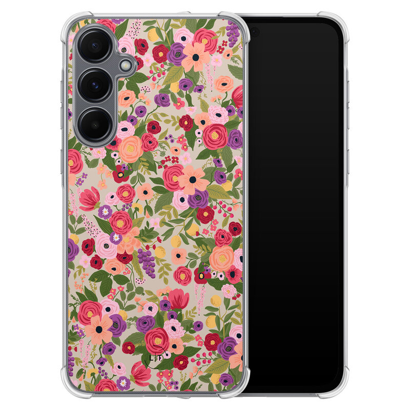 Leuke Telefoonhoesjes Samsung Galaxy A35 shockproof case - Floral garden