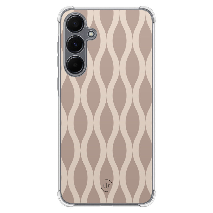 Leuke Telefoonhoesjes Samsung Galaxy A35 shockproof case - Abstract beige