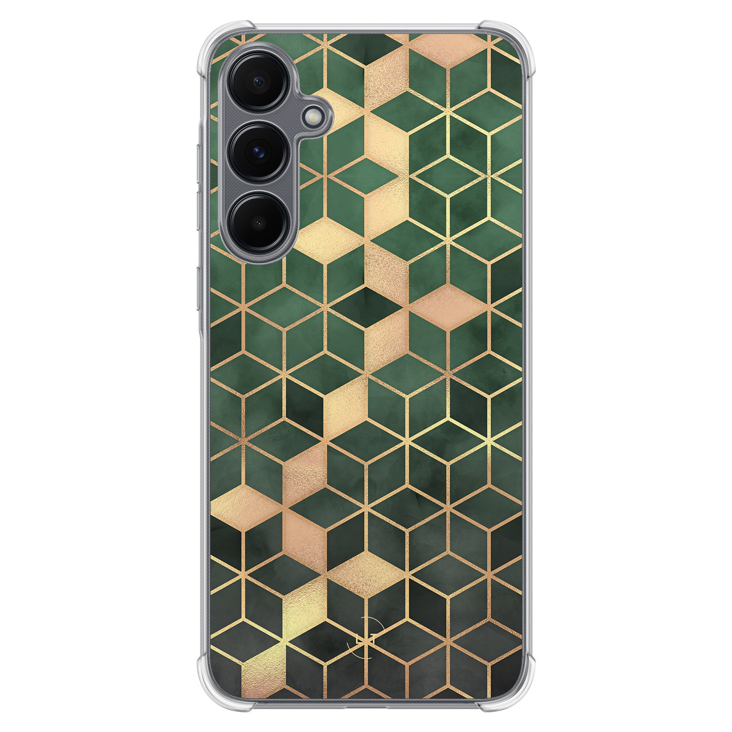 Leuke Telefoonhoesjes Samsung Galaxy A35 shockproof case - Kubus groen