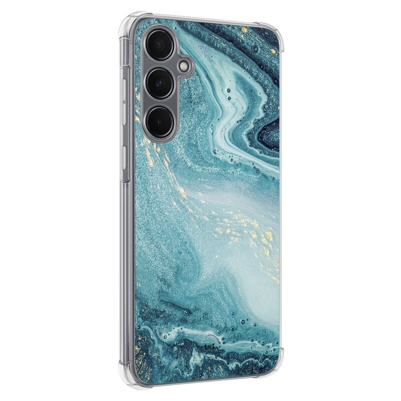 Leuke Telefoonhoesjes Samsung Galaxy A15 shockproof case - Marmer blauw