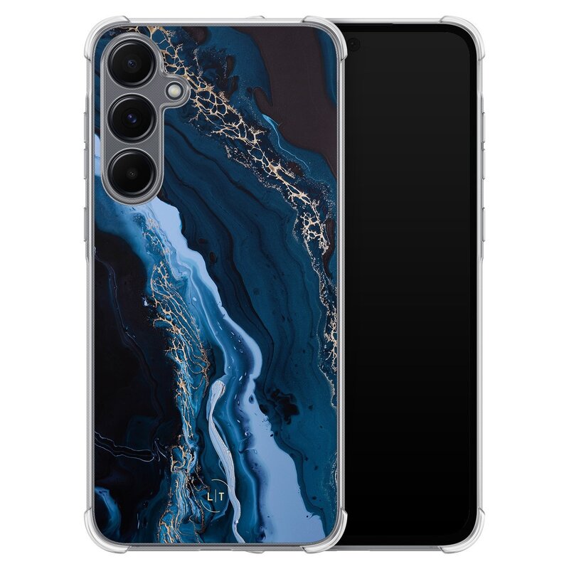 Leuke Telefoonhoesjes Samsung Galaxy A15 shockproof case - Marmer lagoon blauw