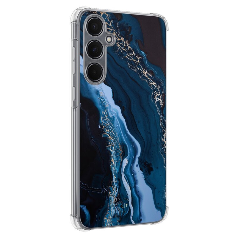 Leuke Telefoonhoesjes Samsung Galaxy A15 shockproof case - Marmer lagoon blauw