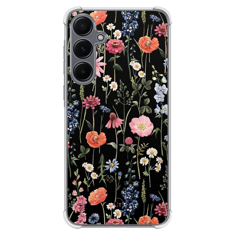 Leuke Telefoonhoesjes Samsung Galaxy A15 shockproof case - Dark flowers