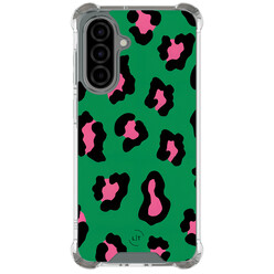 Leuke Telefoonhoesjes Samsung Galaxy A56 shockproof case - Luipaard groen roze