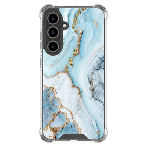 Leuke Telefoonhoesjes Samsung Galaxy S24 FE shockproof case - Marmer babyblauw