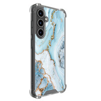 Leuke Telefoonhoesjes Samsung Galaxy S24 FE shockproof case - Marmer babyblauw