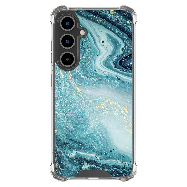Leuke Telefoonhoesjes Samsung Galaxy S24 FE shockproof case - Marmer blauw