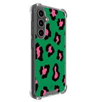 Leuke Telefoonhoesjes Samsung Galaxy S24 FE shockproof case - Luipaard groen roze