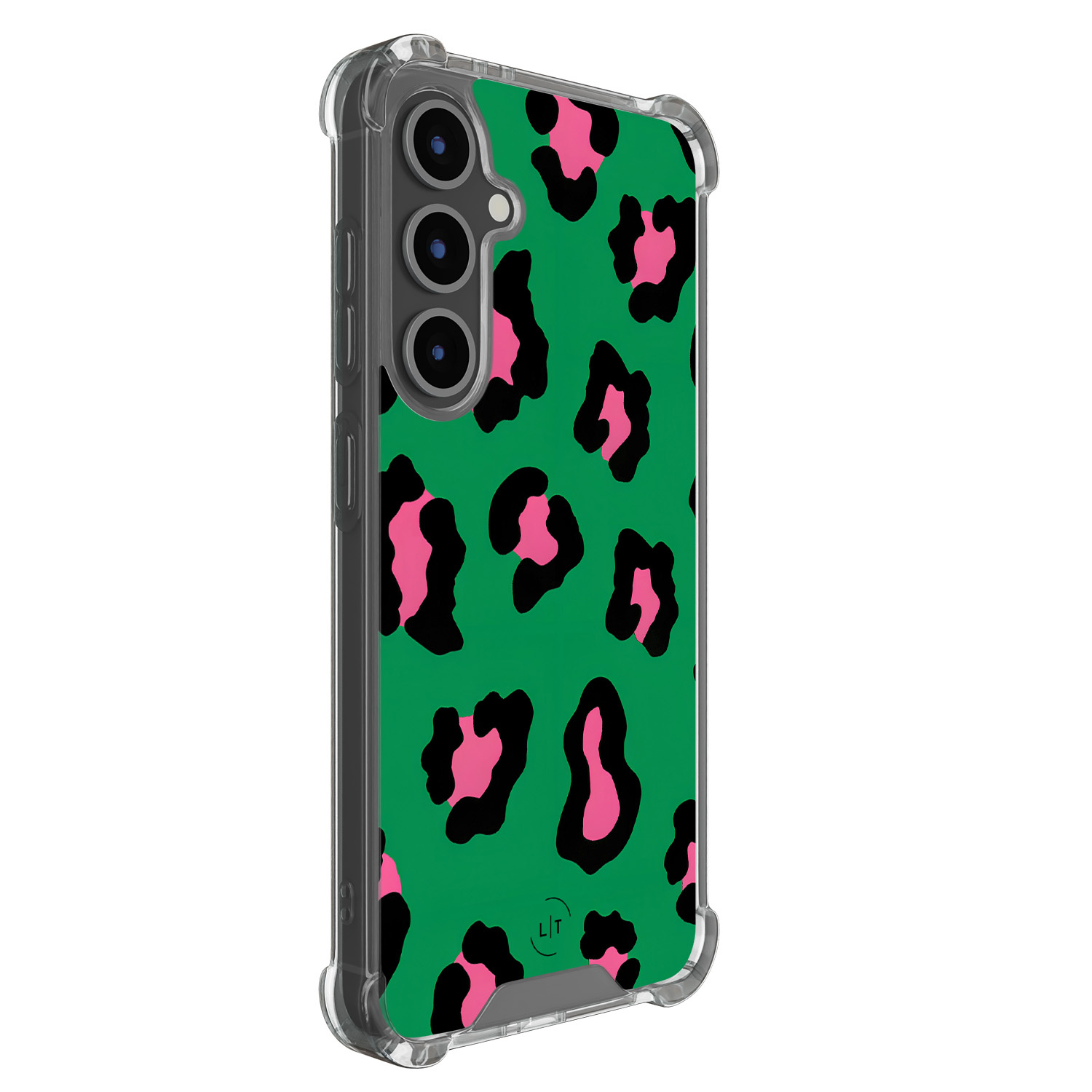 Leuke Telefoonhoesjes Samsung Galaxy S24 FE shockproof case - Luipaard groen roze