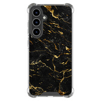 Leuke Telefoonhoesjes Samsung Galaxy S24 FE shockproof case - Marmer zwart goud