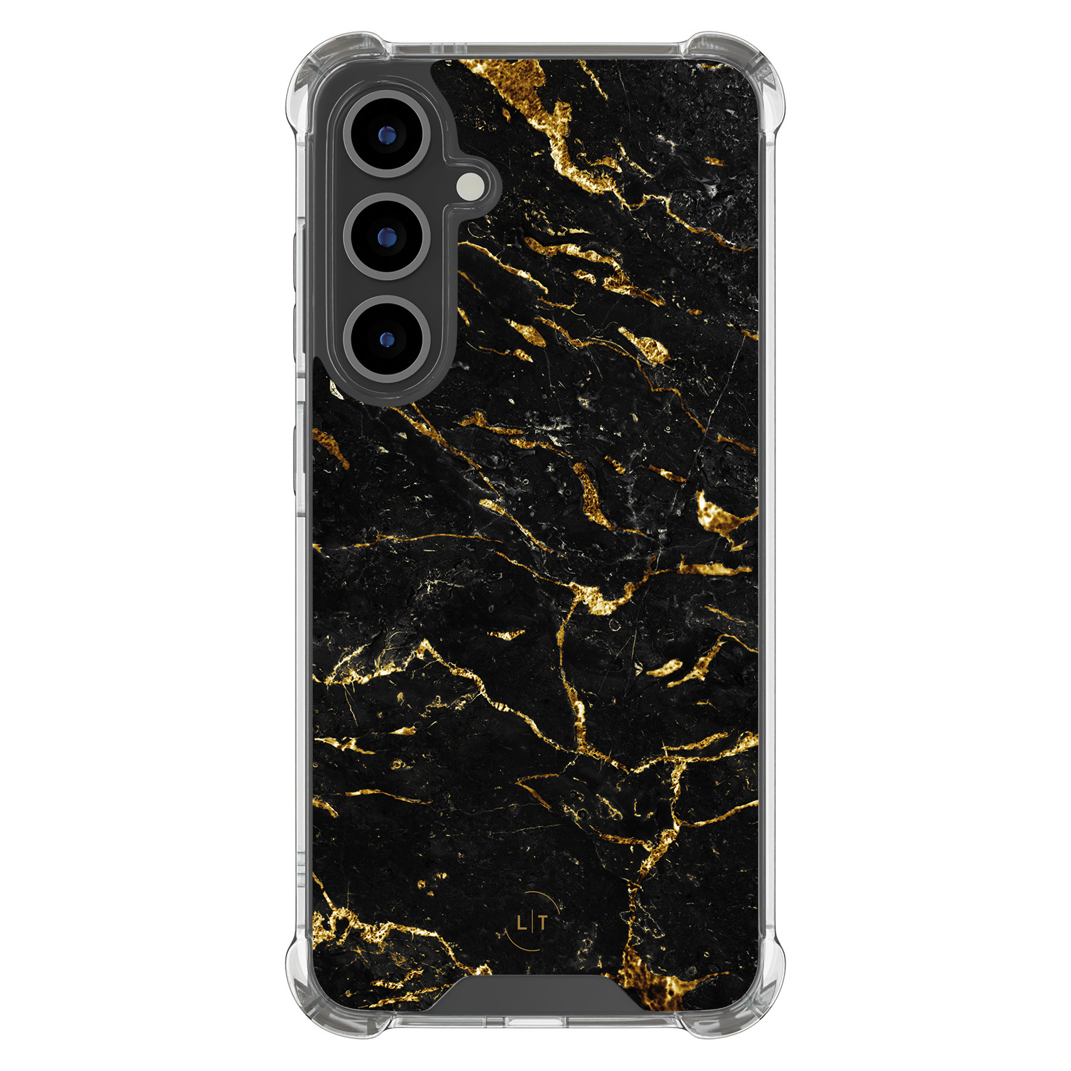 Leuke Telefoonhoesjes Samsung Galaxy S24 FE shockproof case - Marmer zwart goud