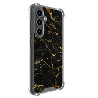 Leuke Telefoonhoesjes Samsung Galaxy S24 FE shockproof case - Marmer zwart goud