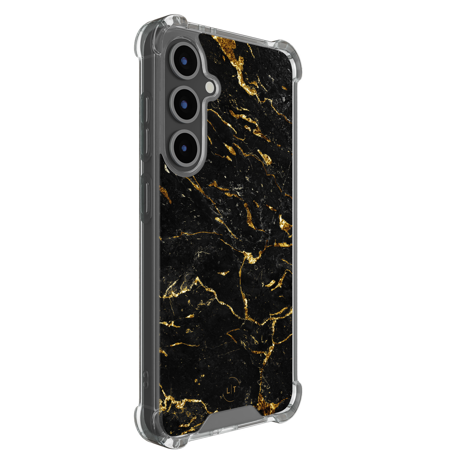 Leuke Telefoonhoesjes Samsung Galaxy S24 FE shockproof case - Marmer zwart goud
