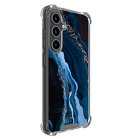 Leuke Telefoonhoesjes Samsung Galaxy S24 FE shockproof case - Marmer lagoon blauw